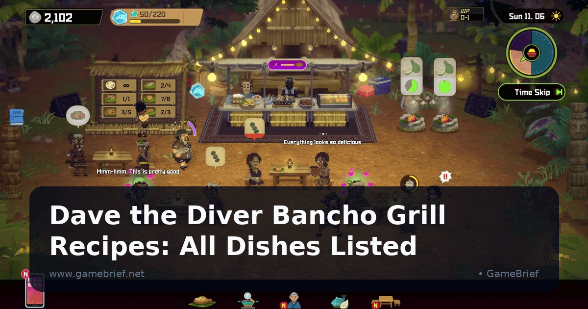 Dave the Diver Bancho Grill Recipes: All Dishes Listed