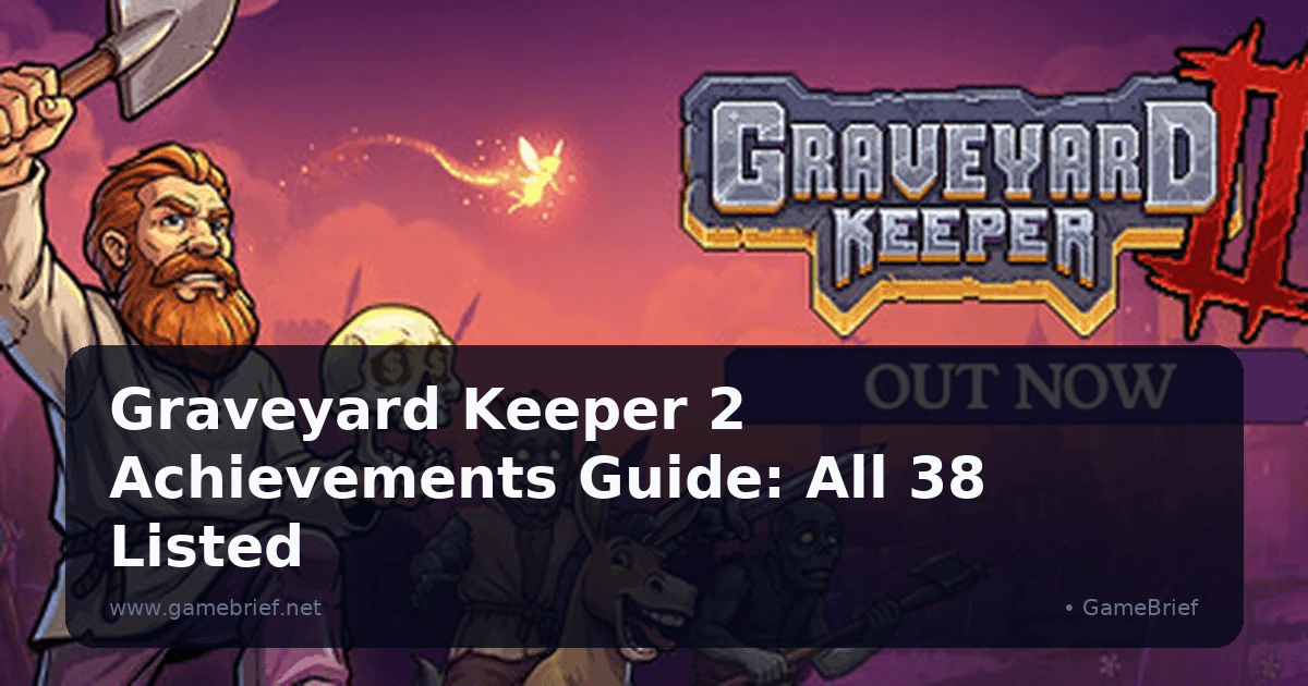 Grand Inquisitor raises a gold skull beside undead allies beneath the Graveyard Keeper 2 logo