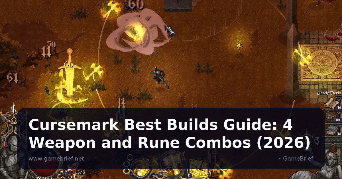 Cursemark mage-knight unleashing a golden Celestial-style ultimate of orbiting spectral swords in the Bloody Fields, ability hotbar and health orb visible