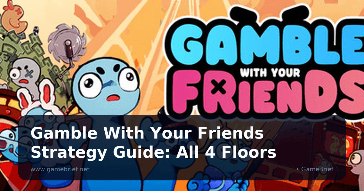 Gamble With Your Friends key art showing the game logo with a lineup of the blue blob mascot characters