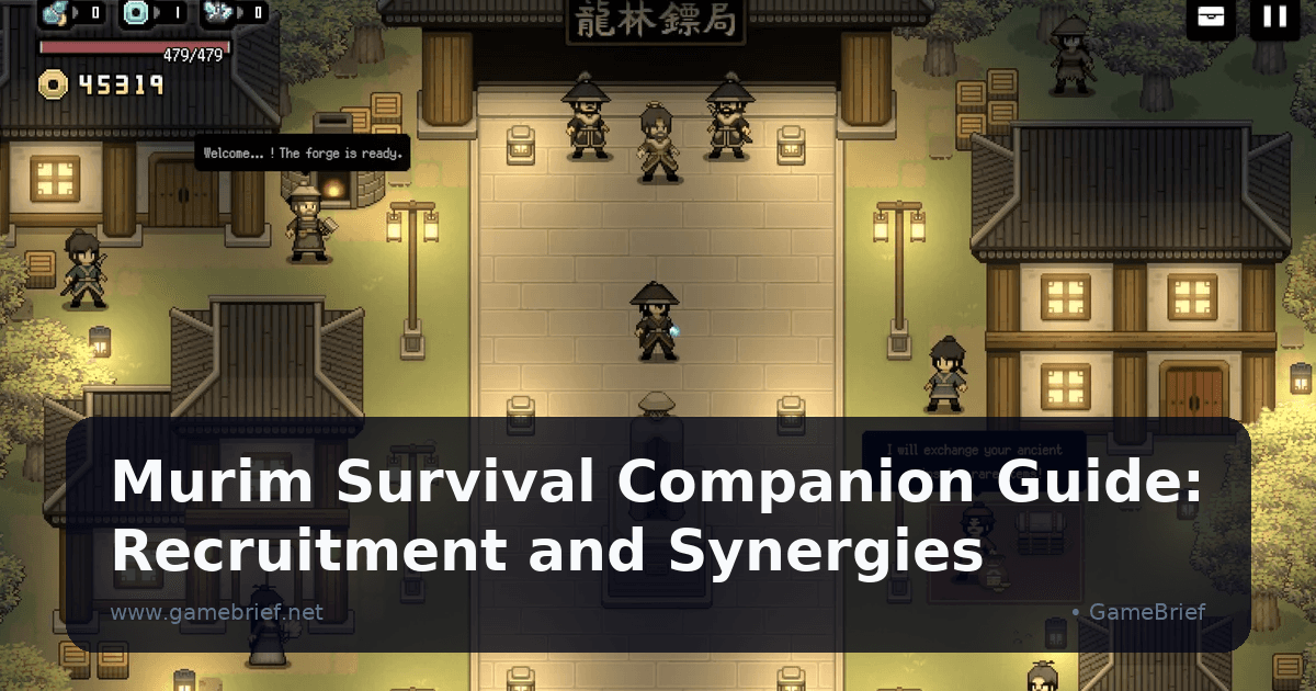 Murim Survival companion selection screen showing NPC portrait with moveset description before expedition mid-run