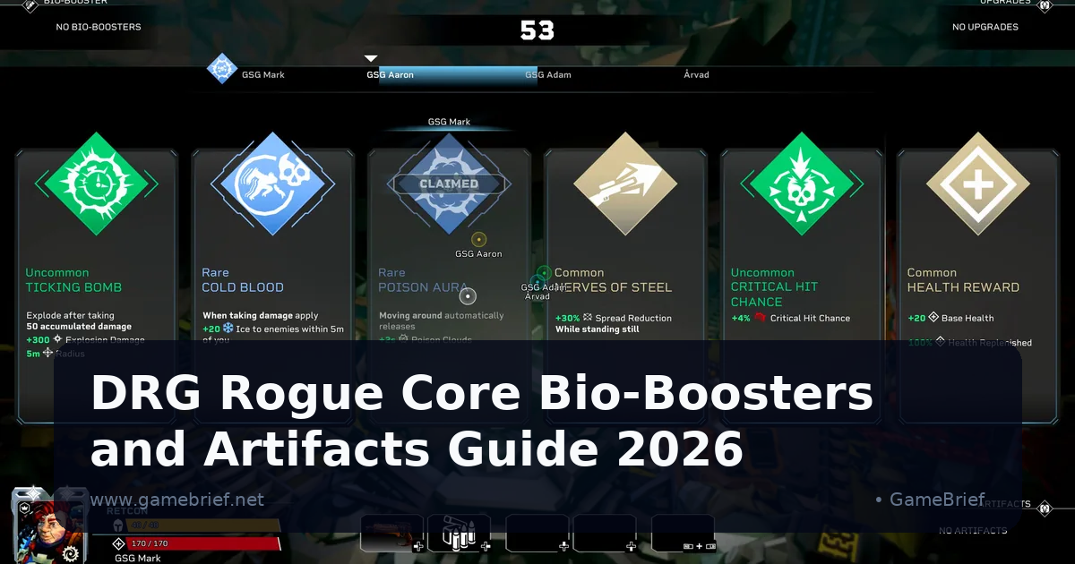 DRG Rogue Core Bio-Boosters and Artifacts Guide 2026