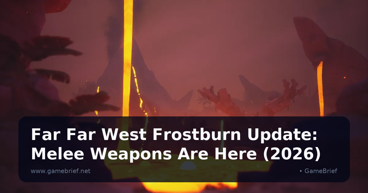 Far Far West's new Hellfire region: molten lava streaming down volcanic rock formations under a hazy red sky