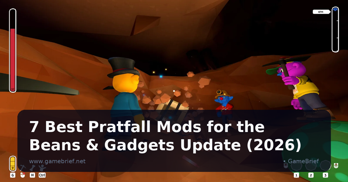Three colorful Pratfall characters mining through an orange cave beside a buried package