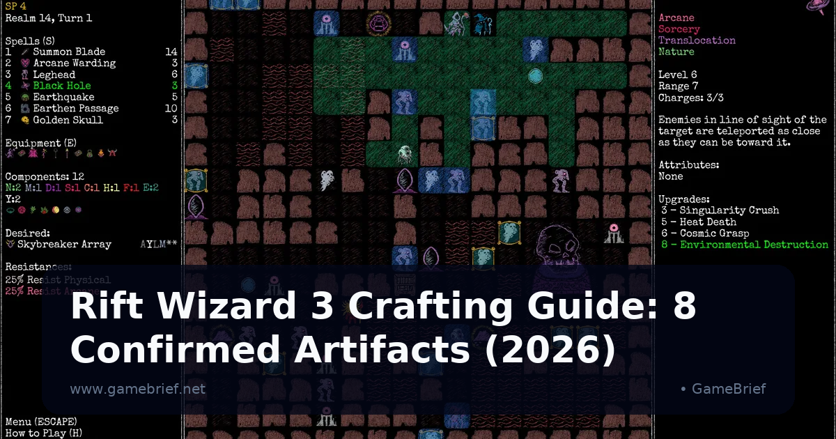 Rift Wizard 3 Crafting Guide: 8 Confirmed Artifacts (2026)