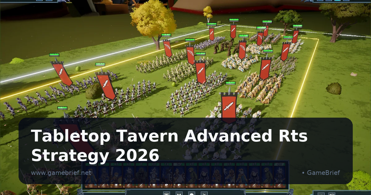 Tabletop Tavern battle view showing Empire Kriegesguard holding a deep formation against flanking cavalry with morale indicators visible on multiple units