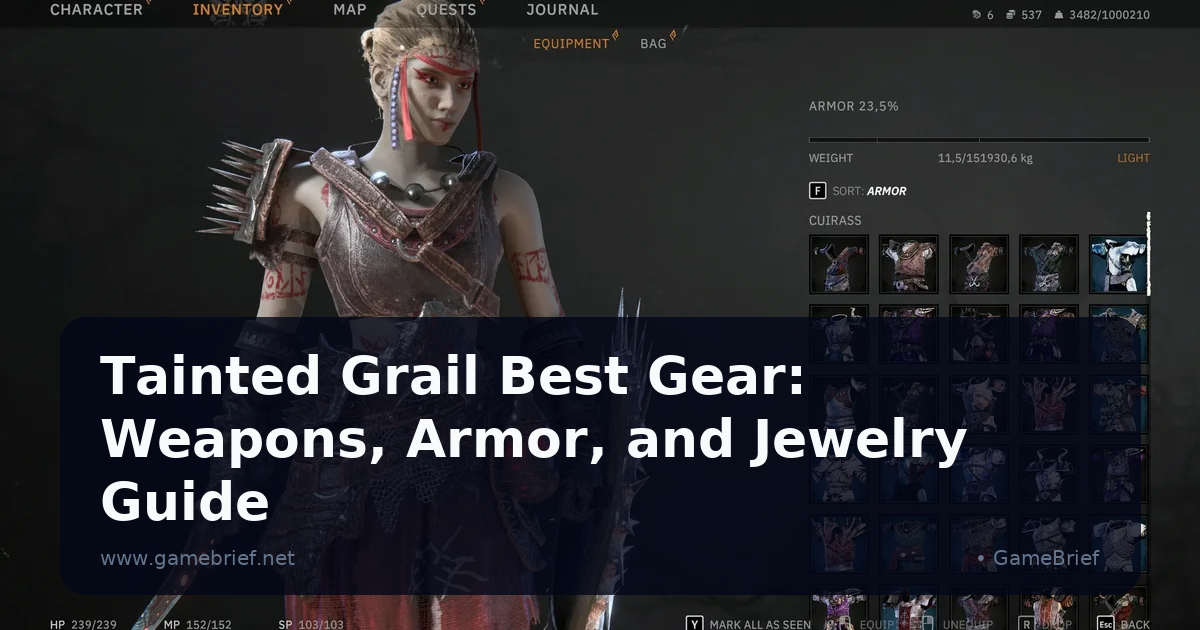 Tainted Grail Best Gear: Weapons, Armor, and Jewelry Guide