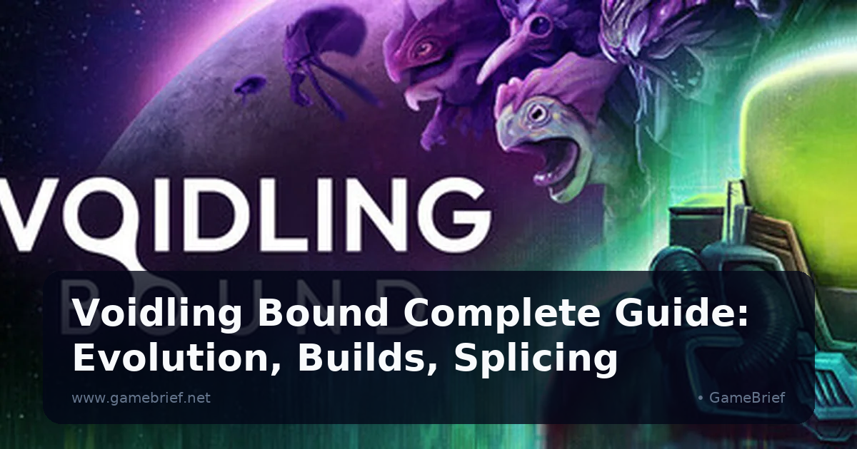 Voidling Bound key art: a Space Wrangler in a glowing green sci-fi suit faces a cluster of purple, tusked alien Voidling creatures against a distant planet