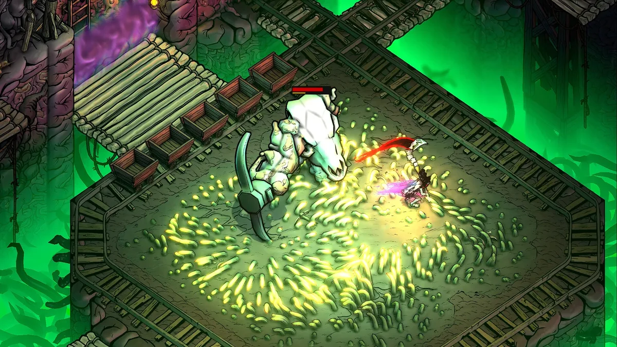 Blighted 3D combat screen with enemy positioning indicators and blight status overlay