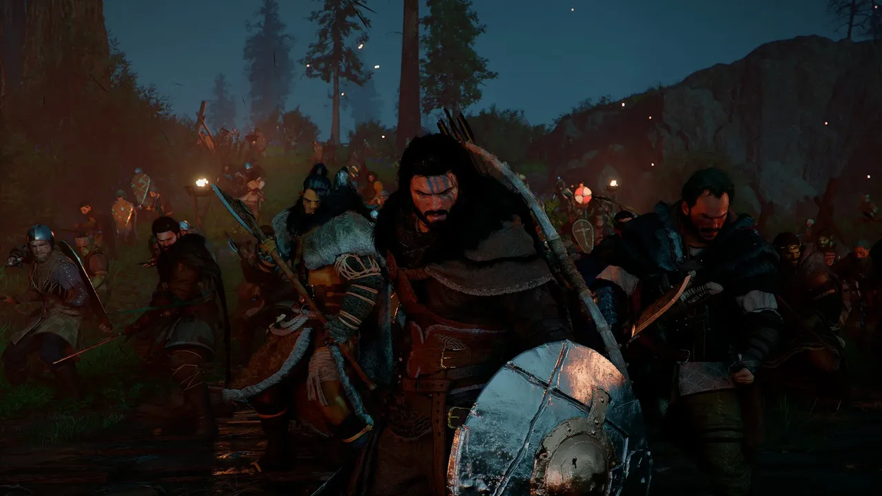 Crimson Desert parry flash — green light burst as protagonist's sword meets incoming enemy strike mid-animation