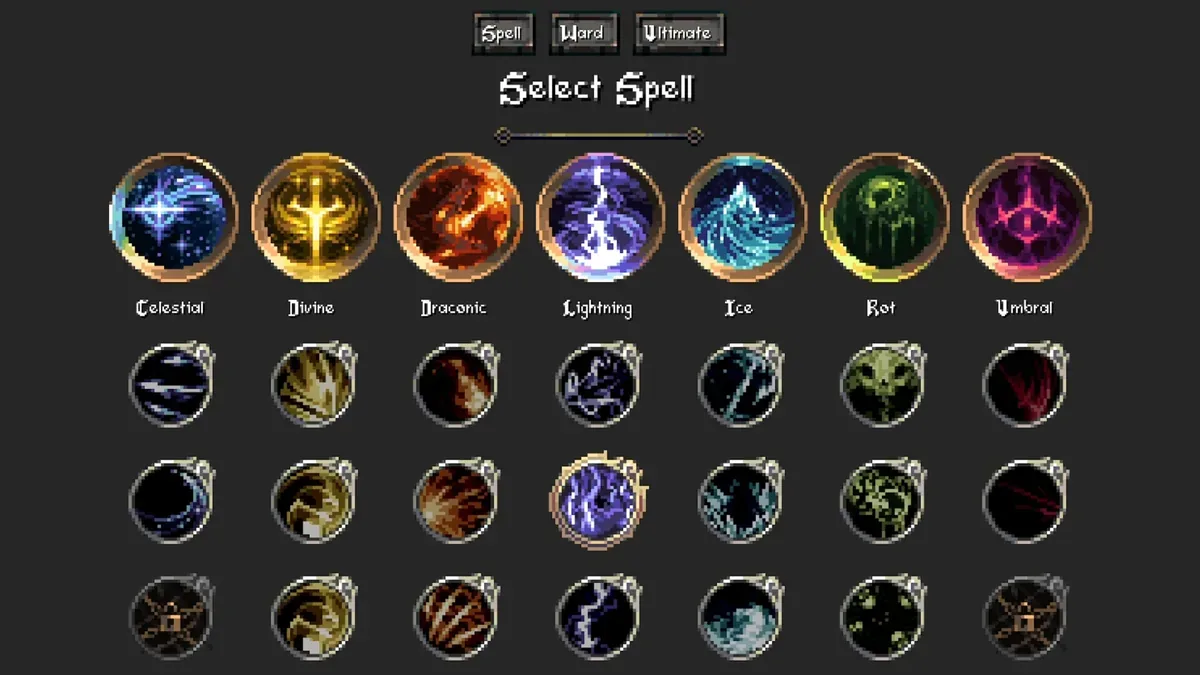 Cursemark map screen showing named stage tiles with map feature icons for Botyl Jars, Wells, and Forge locations across a biome