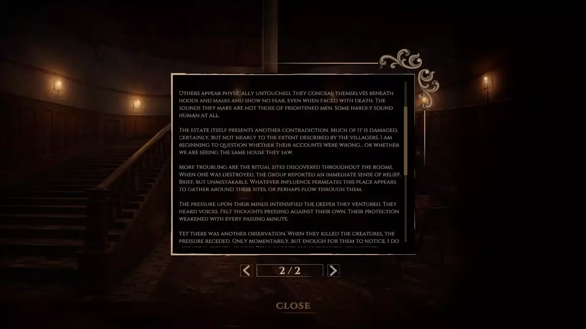 Expedition journal page in Deepward reading They encountered heavy resistance almost immediately, over a dark staircase