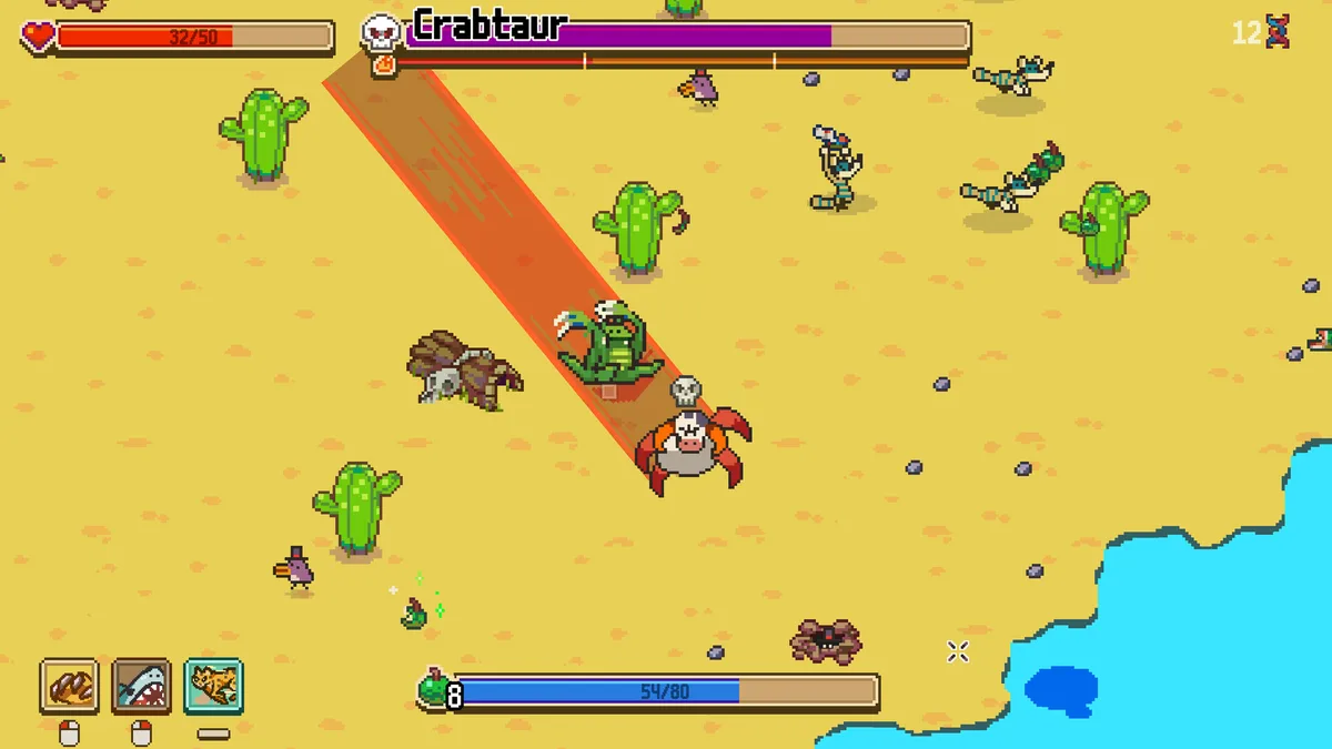Everything is Crab launch screen showing starting crab character with absorption indicator and run seed