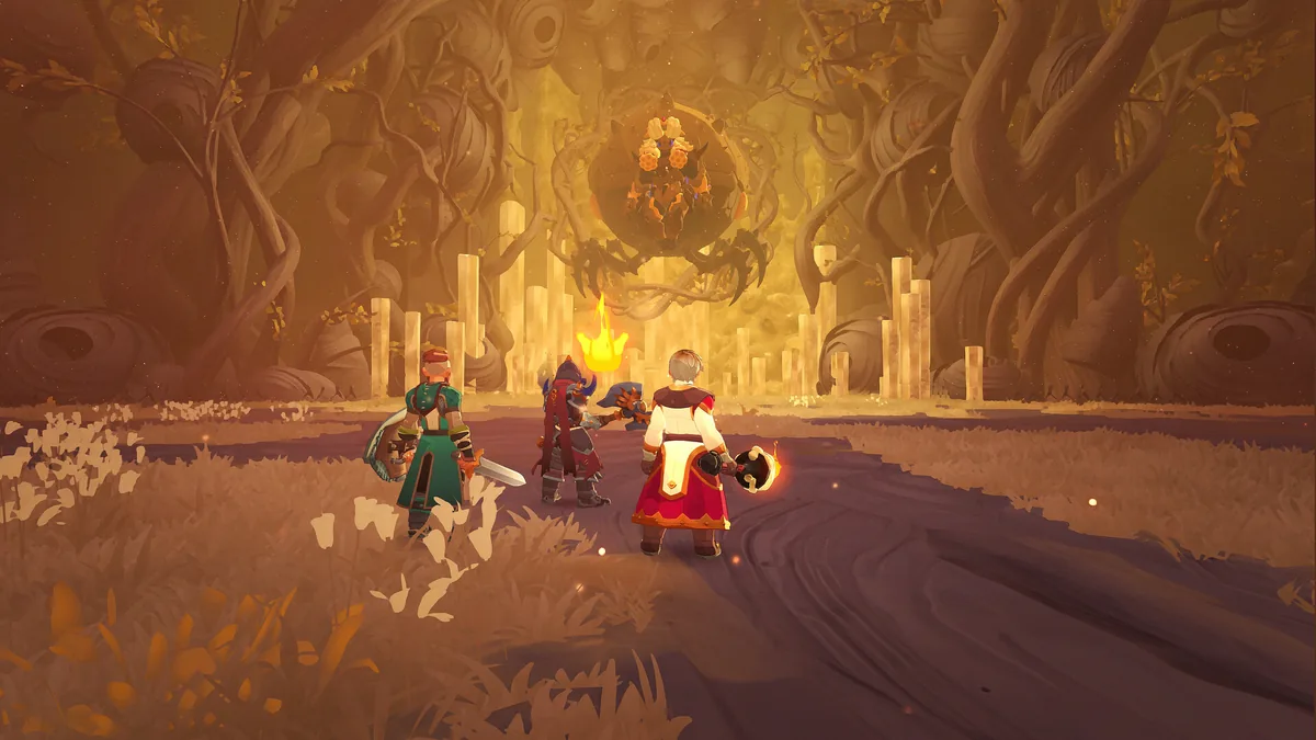 Farever adventurer exploring temple ruins in Siagarta with gear and inventory panel visible