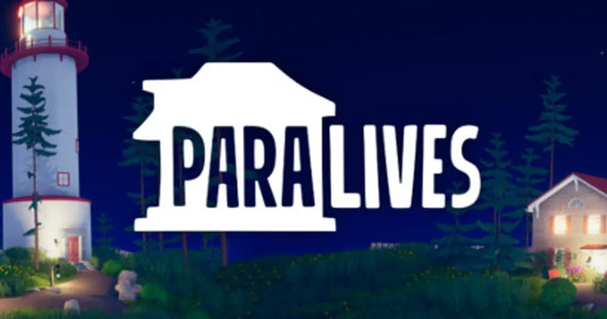 Paralives build mode showing a curved-wall home exterior with a Parafolk standing in the driveway on a sunny afternoon