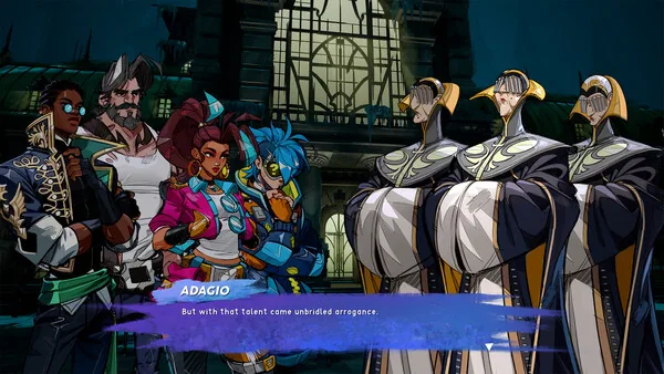 People of Note story scene showing cast of musician characters against club venue backdrop