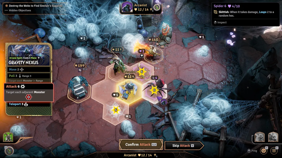 Sunderfolk Ranger positioned at range using area-denial trap while Berserker holds enemy frontline