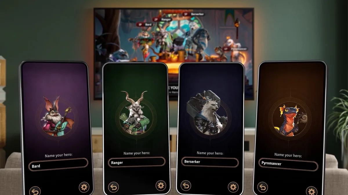Sunderfolk hex battlefield showing the Vanguard surrounded by three enemies with status bar displaying active Grit stacks
