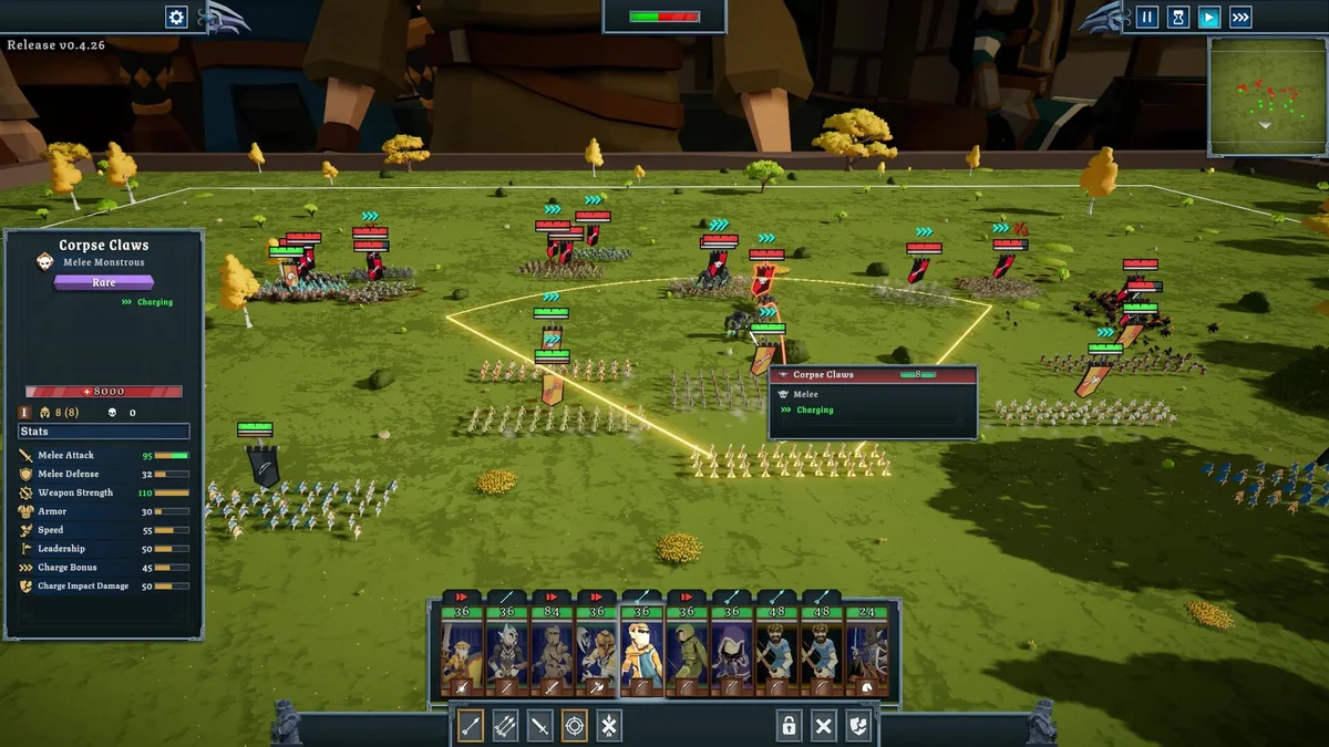 Tabletop Tavern faction selection screen showing multiple faction banners with unit previews and roster descriptions