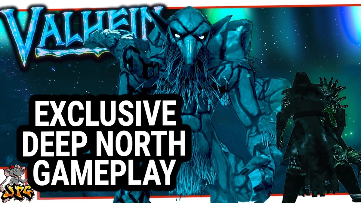Deep North press preview gameplay showing frozen subterranean tunnel environment with Nordic architecture