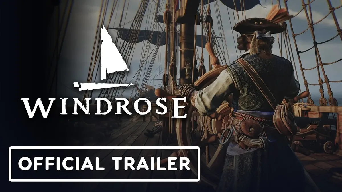 Windrose Frigate ship in open ocean with fully upgraded cannons and hull bracing visible, pirate flag flying at mast